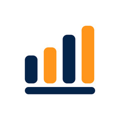 Flat minimalist illustration of a rising bar chart representing data analysis business growth financial progress economic trends and performance measurement in visual format
