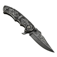 An intricately engraved knife, showcasing a blend of functionality and artistry
