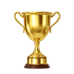 Golden Trophy Cup Award isolated on a transparent background