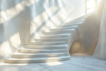 Off-white background with elegant upward trend line faded in corner