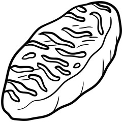 Italian Bread Vector Food Outline Line Art Drawing