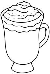 Irish Coffee Vector Outline Line Art Drawing