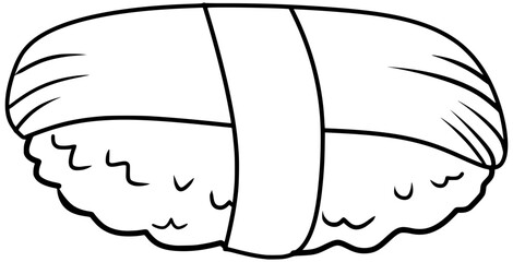 Ika Sushi Vector Outline Line Art Drawing