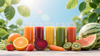 Nutrient-rich freshly squeezed fruit and vegetable juice