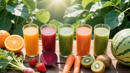 Nutrient-rich freshly squeezed fruit and vegetable juice