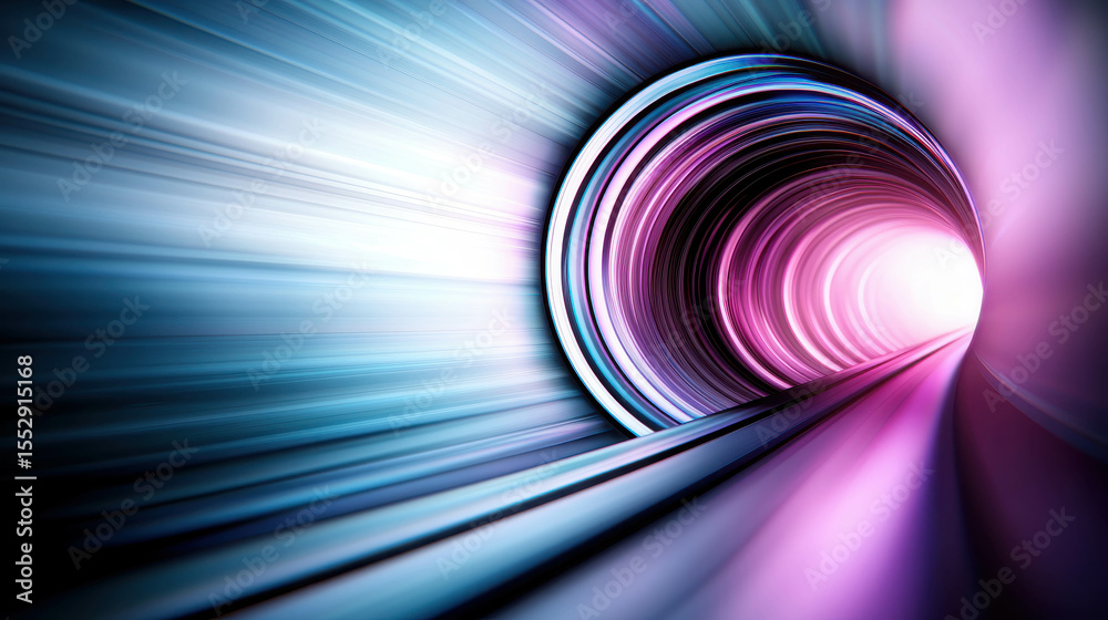 Canvas Prints colorful abstract tunnel with light rays leading towards a bright center in a vibrant gradient of bl