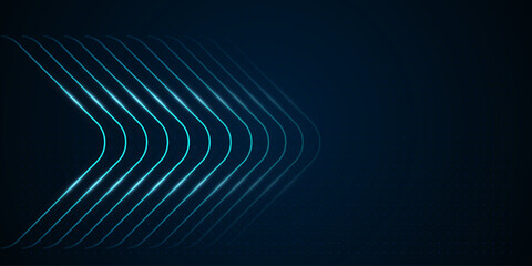 The layered arrow design creates a sense of motion, progression, and futuristic direction. vector illustration