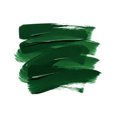 Dark Green Paint Brush Stroke Isolated