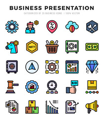 Set of Business Presentation icons. Vector Illustration.