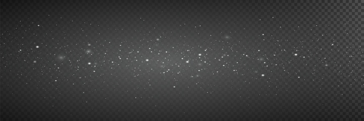 Christmas glitter glare. Silver stars shine with special light. White star flashes with glitter glare on transparent background.