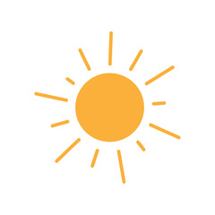 Yellow sun icon on white