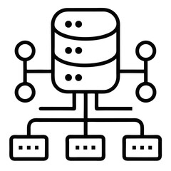 Data Processing outline icon on white background