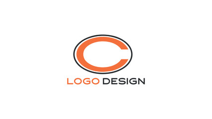 Bold and minimal letter C logo in orange and black outline, perfect for personal brands, tech startups, or clean modern company identity