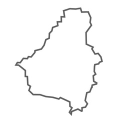 Bareilly District Vector Map with Bold Black Outline of Uttar Pradesh, India