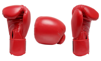 Set of boxing gloves on transparent background png