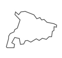 Bhadohi (Sant Ravidas Nagar) District Vector Map with Bold Black Outline of Uttar Pradesh, India