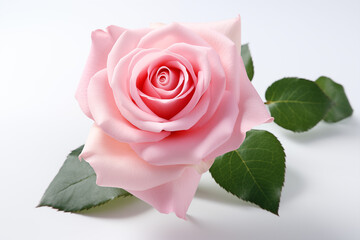 Fototapeta premium Single blooming pink rose with soft petals