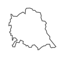 Bulandshahr District Vector Map with Bold Black Outline of Uttar Pradesh, India