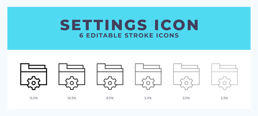 Settings vector icon. With different stroke vector illustration.
