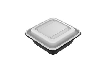 Glossy Plastic Food Container Mockup. 3d illustration 