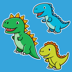 Obraz premium dinosaur stickers for kids