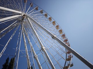 ferris wheel on a blue sky