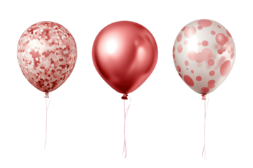 Colorful party balloon element set on transparent background for celebrations, events, and decorations