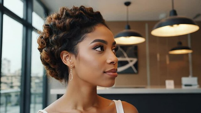Portrait of a beautiful african american woman with elegant hairstyle