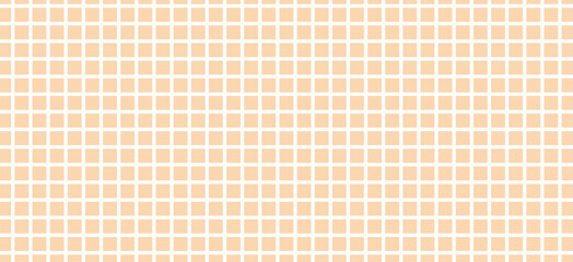 Seamless square grid pattern in beige and white colors. Simple geometric tile background.
