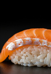 Sushi de Salmón Delicioso en Primer Plano, Generado con IA