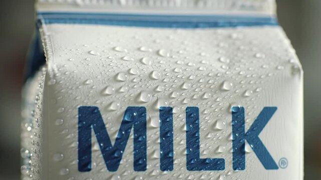 brique de lait, en gros plan