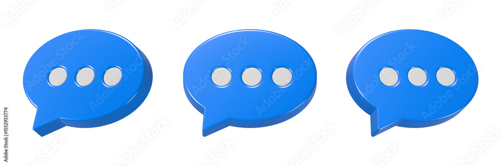 Fototapete chat bubble icon button 3d rendering