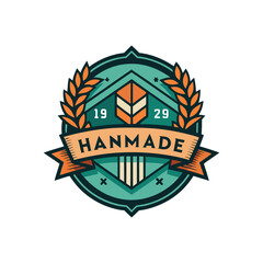 Handmade product logo, icon, vector art badge style