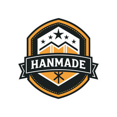 Fototapeta premium Handmade product logo, icon, vector art badge style