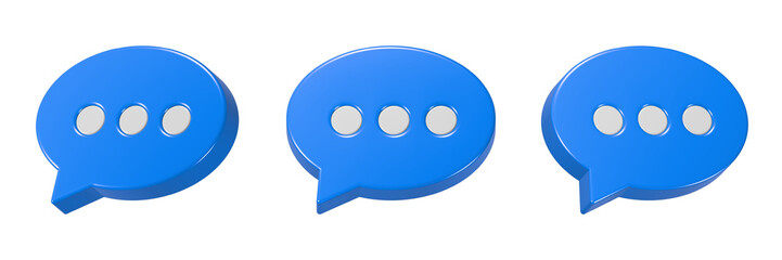 chat bubble icon button 3d rendering