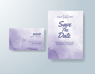 Watercolor wedding invitation card