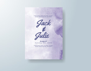 Watercolor wedding invitation card