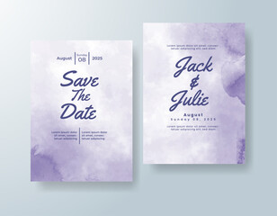 Watercolor wedding invitation card