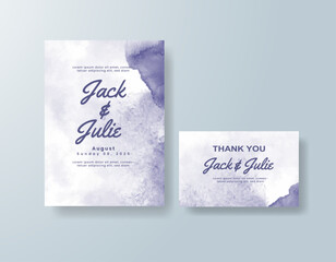 Watercolor wedding invitation card