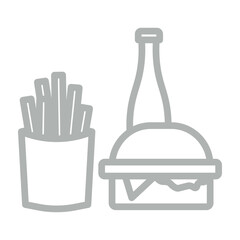 Fast Food Vector Line Grey Icon Design