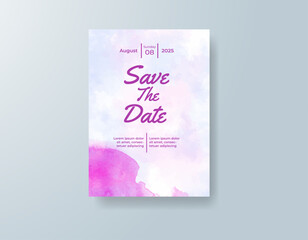 Watercolor wedding invitation card