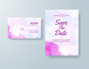 Watercolor wedding invitation card