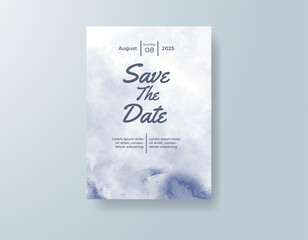 Watercolor wedding invitation card