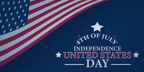 United States Independence Day Background  4th of July Celebration Banner
