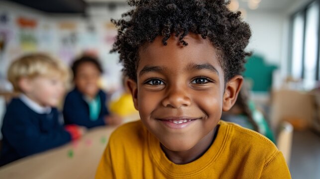 Child in classroom setting.