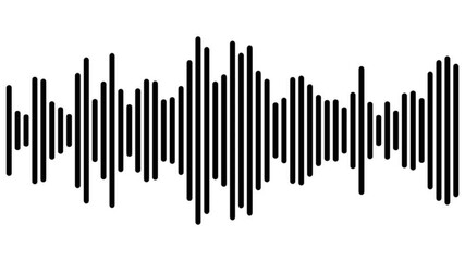 Black audio waveform spectrum animation. Alpha channel, spectrum audio animation, Wave form Audio Isolated on transparent background. Audio spectrum wave effect, waveform beats, - Powered by Adobe