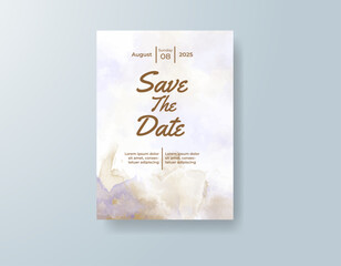 Watercolor wedding invitation card