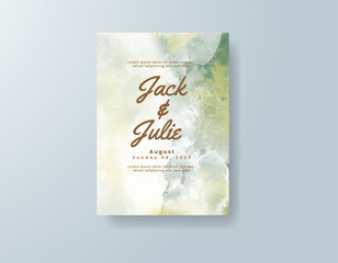 Watercolor wedding invitation card
