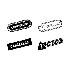 Cancelled Stamp Icon Collection – Vector Labels for Business and Admin Use