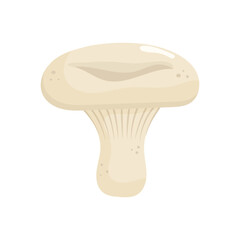 Milk mushroom isolated on white background. Autumn forest fungi in flat style. Vector illustration.